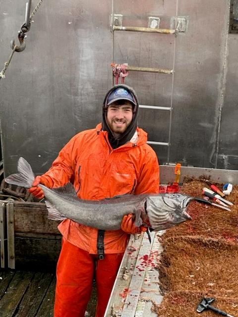 Mathew Blake Commercial Fisherman holding a fresh Alaska sablefish copy