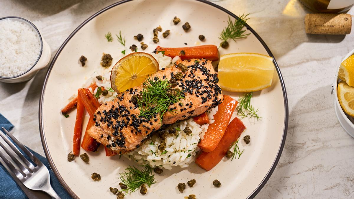 Seared King Salmon with Capers and Dill