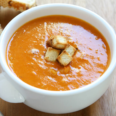 Fish soup bisque in a bowl.