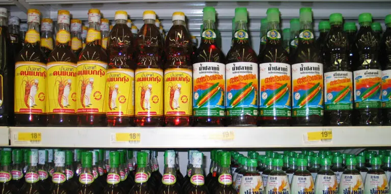 fish sauce on Thai store shelves