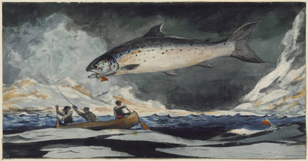 https://www.vitalchoice.com/blog/wp content/uploads///fish art Winslow Homer A good pool Saguenay River x