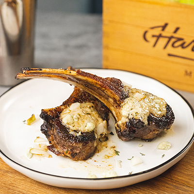 Lamb chops on a plate for New Years dinner ideas