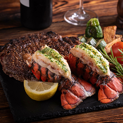 Surf and turf on a plate for a New Years dinner idea